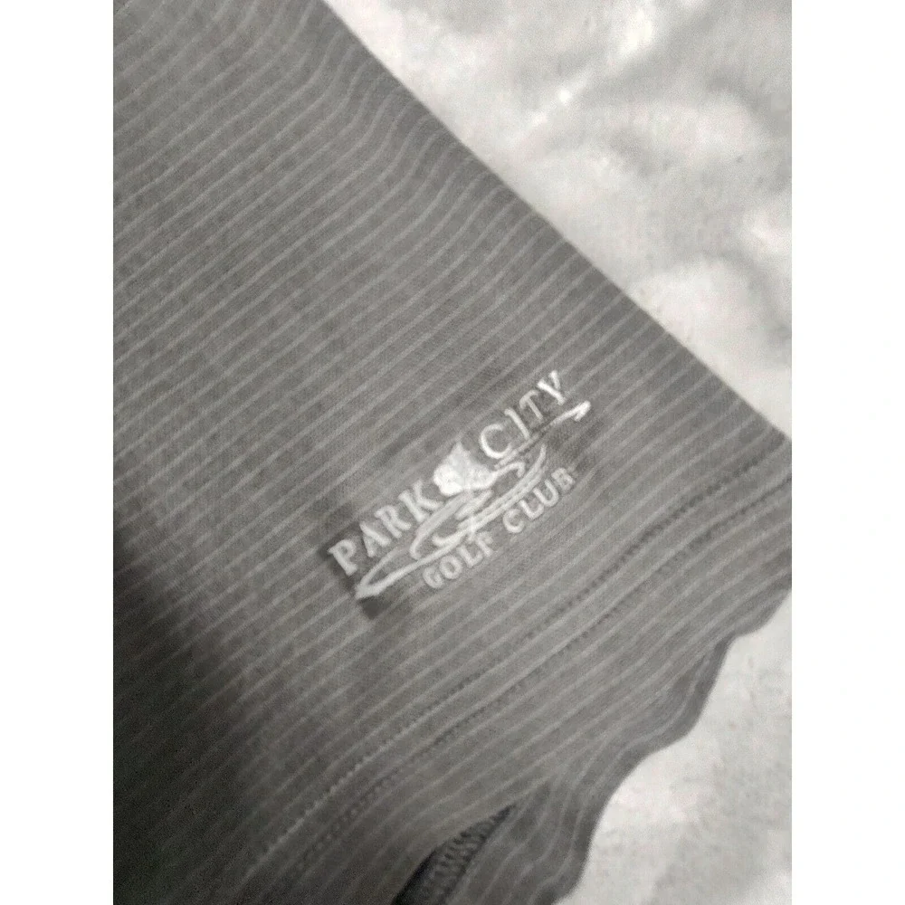 Travis Mathew Men's XXL Gray Striped Short Sleeve Polo Shirt Pima‎ Cotton Blend